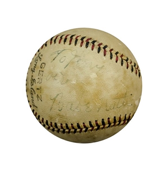 Babe Ruth Autographed Personalized "To Jerry" Baseball